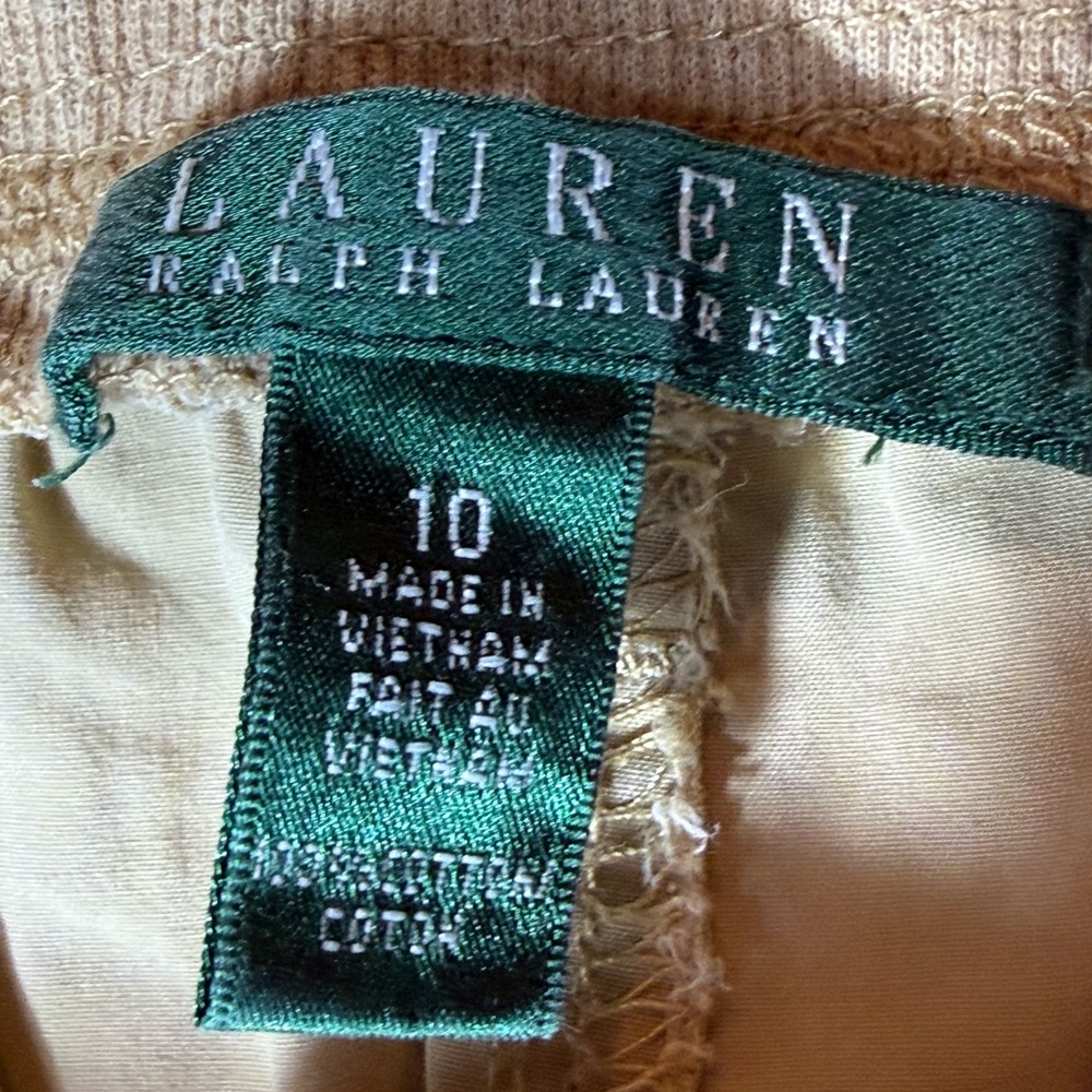 Ralph Lauren Women's Khaki Cargo Pants Size 10 Elastic Drawstring lightweight - Picture 6 of 8